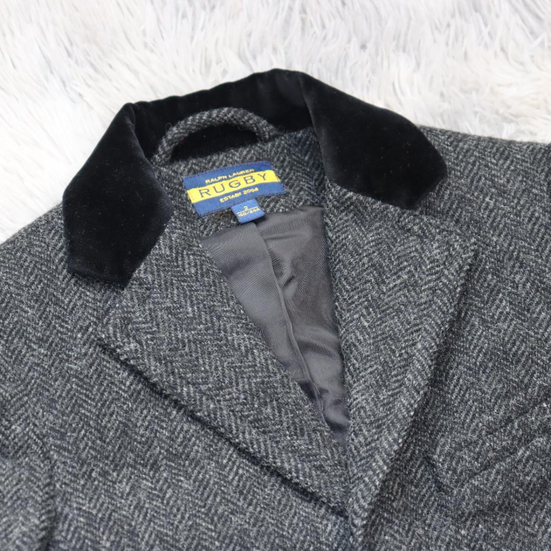 美品ポロラルフローレンラグビー✨ロングウールコート✨ヘリンボーン　コーデュロイ