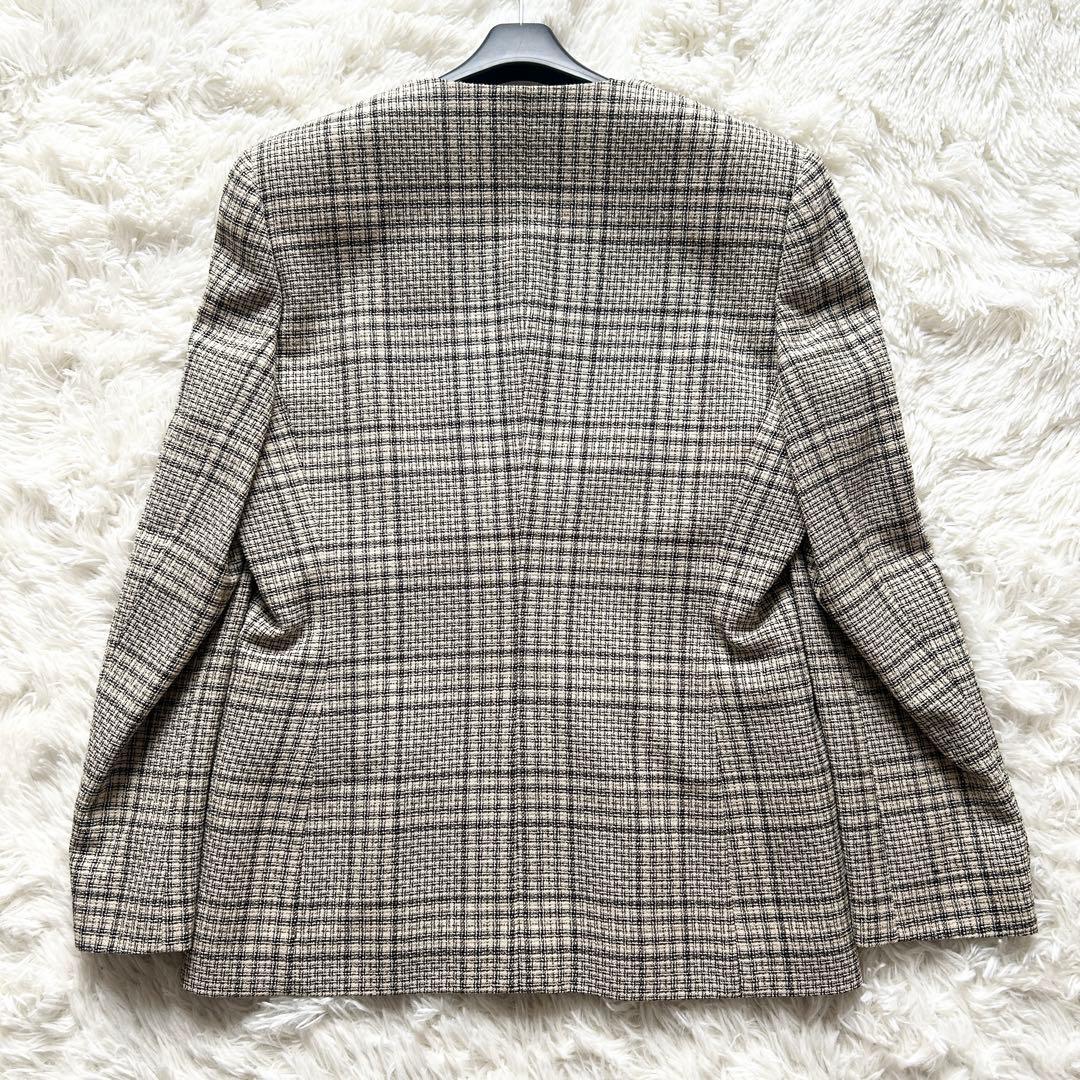 希少✨美品 バーバリーズ シルク混 ツイード スーツ ノーカラー スカート