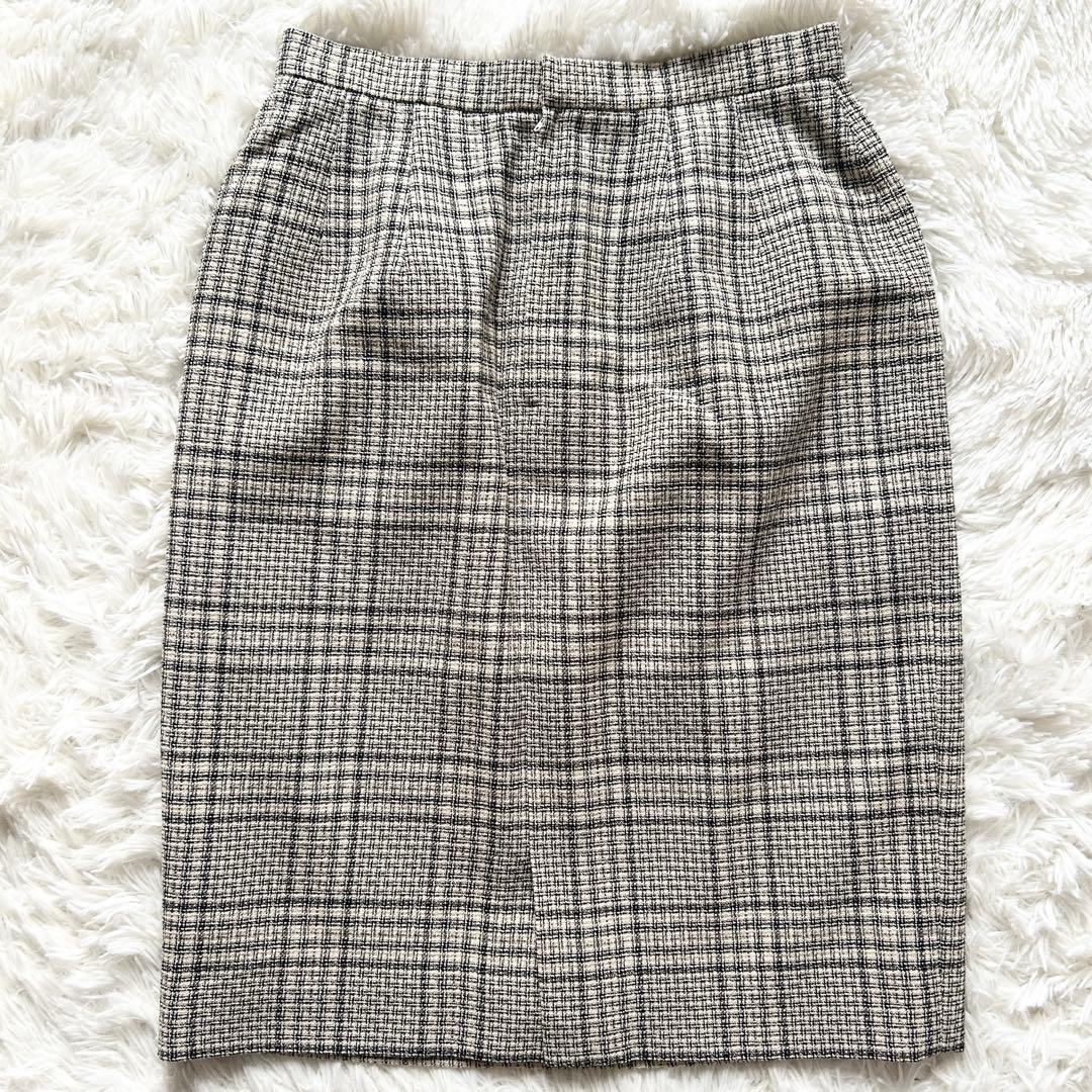 希少✨美品 バーバリーズ シルク混 ツイード スーツ ノーカラー スカート