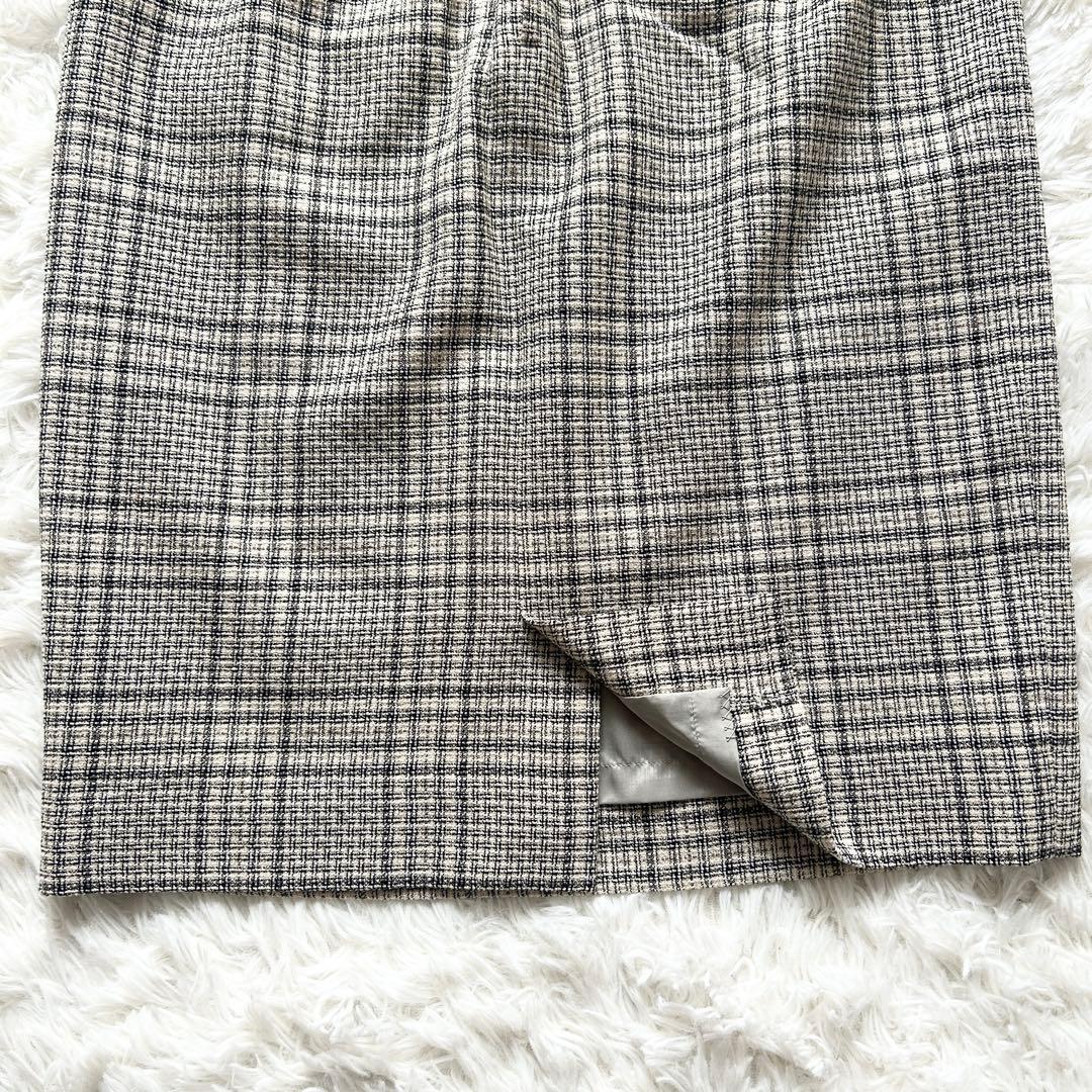 希少✨美品 バーバリーズ シルク混 ツイード スーツ ノーカラー スカート