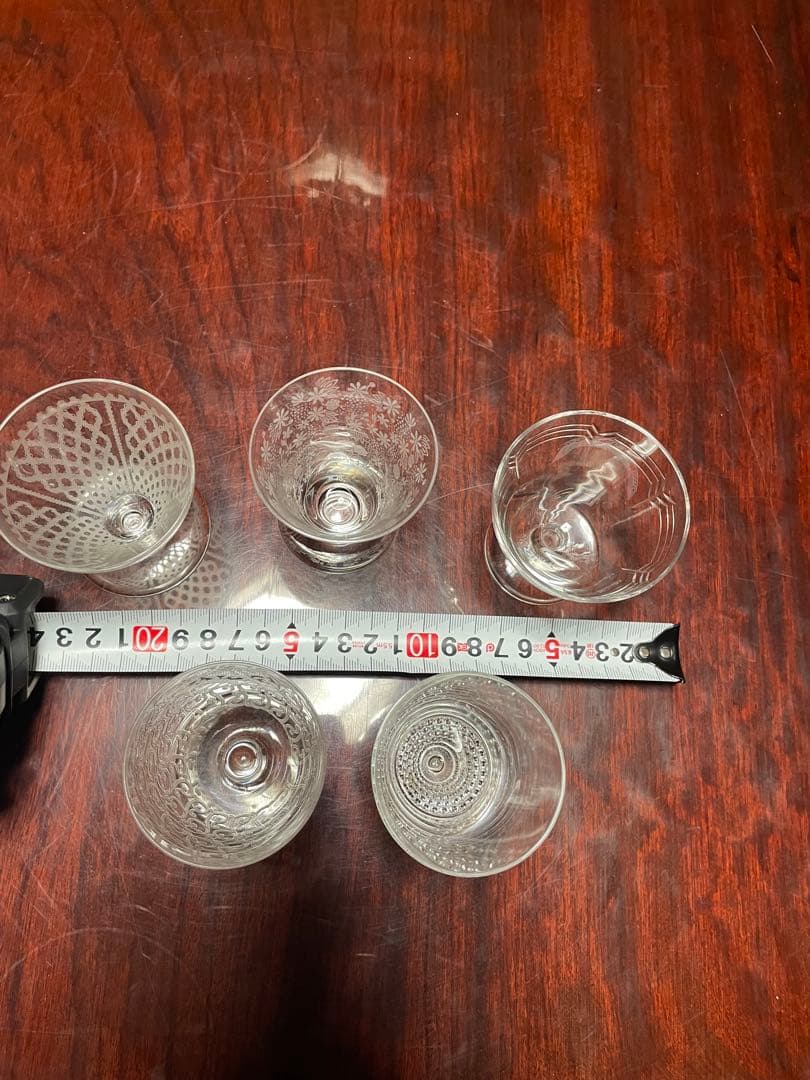 【オールドバカラ】リキュールグラス5個セット【美品】アンティーク　ローハン