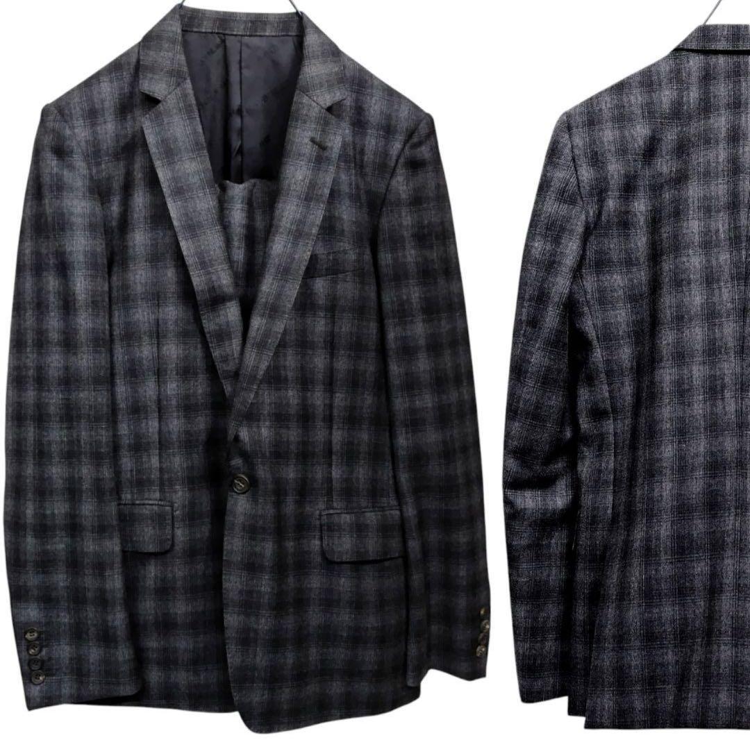 JOHN LAURENCE SULLIVAN グレー系チェック柄スーツ　38