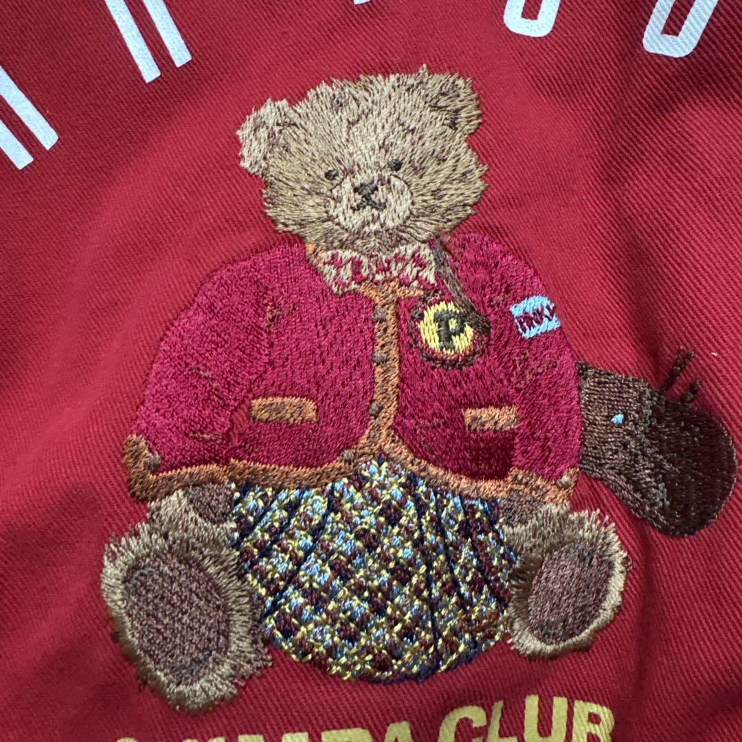 【美品】ピンクハウス　イニシャルロゴ　ワッペン　ブルゾン　クマ刺繍　レッド　赤