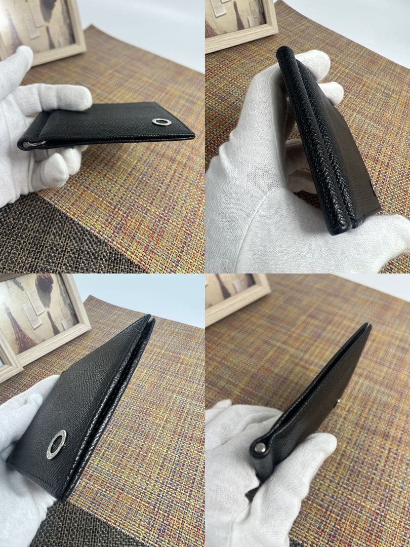 ✨極美品✨BVLGARIブルガリ　マネークリップ　ブルガリマン　札入れ　レザー