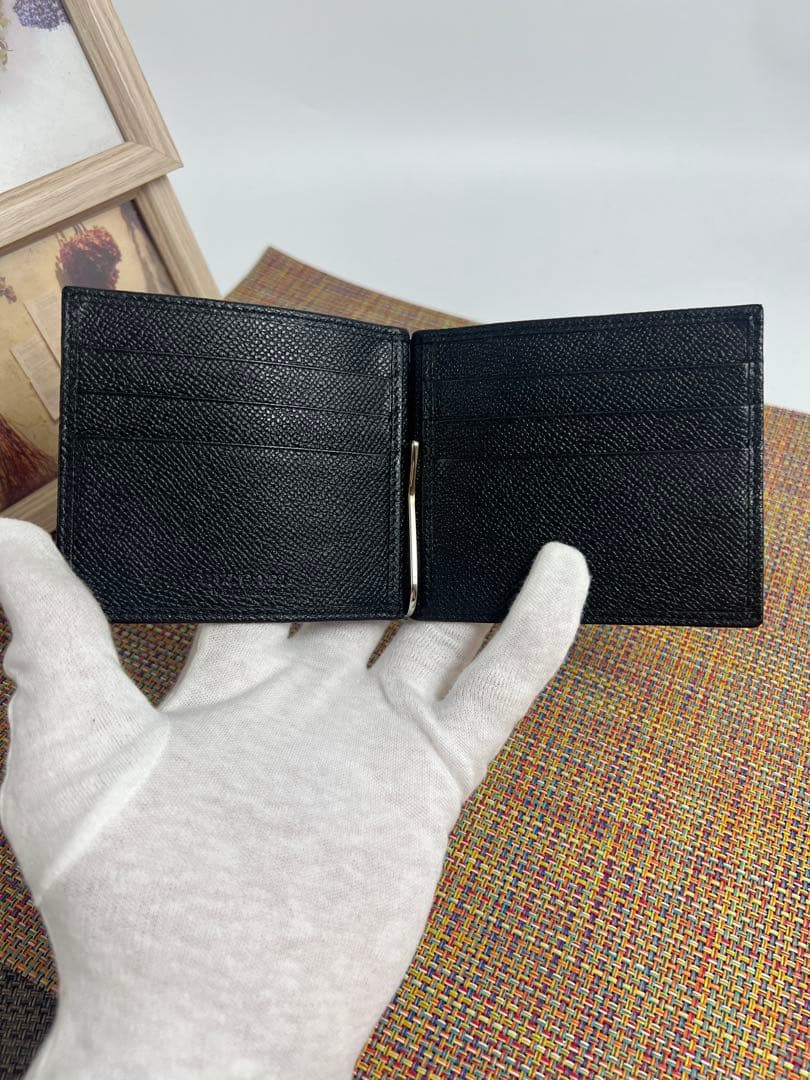 ✨極美品✨BVLGARIブルガリ　マネークリップ　ブルガリマン　札入れ　レザー