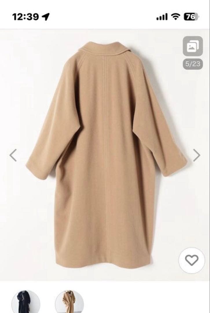 ステンカラーコート バルマカーンコクーン　SHIPS any