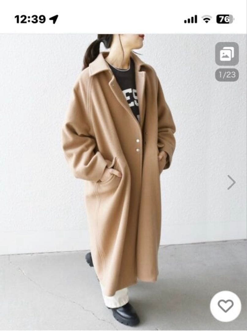 ステンカラーコート バルマカーンコクーン　SHIPS any