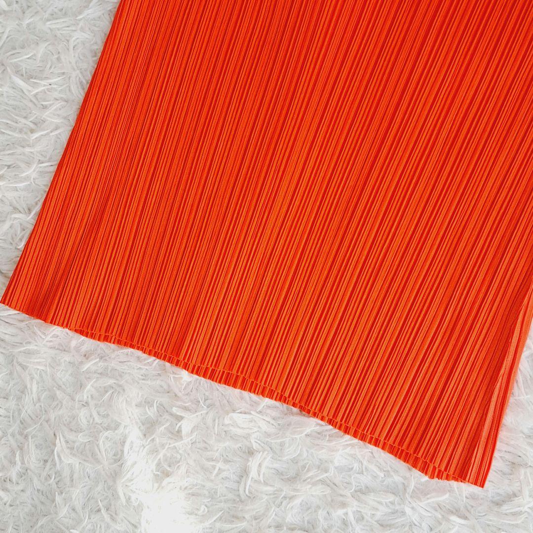 美品✨プリーツプリーズイッセイミヤケ プリーツタンクトップ オレンジ サイズ4