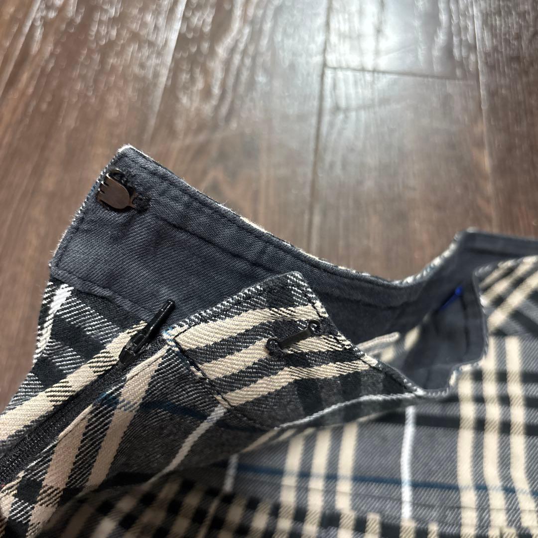 Burberry Blue labelチェック柄プリーツスカート