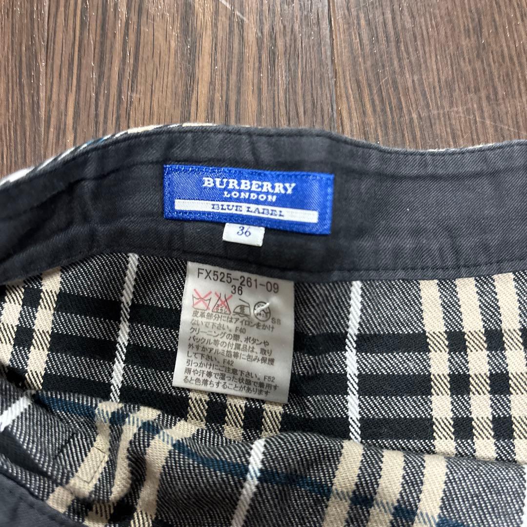 Burberry Blue labelチェック柄プリーツスカート