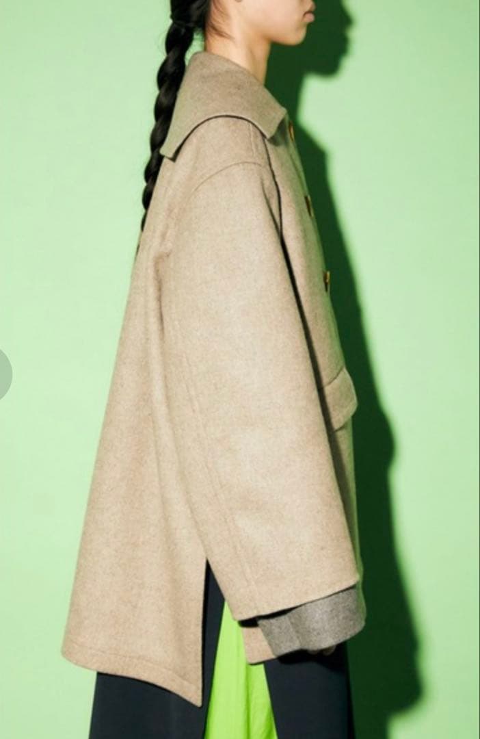 エンフォルド　メルトン スクエアカラー ボックス コート