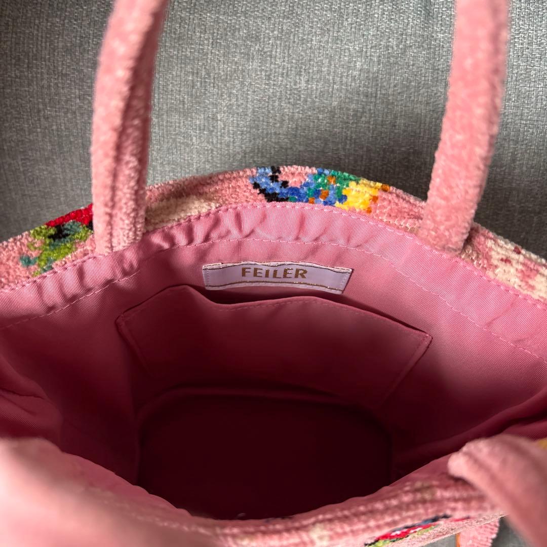 FEILERハイジペイズリー巾着ショルダーバッグ（ピンク）