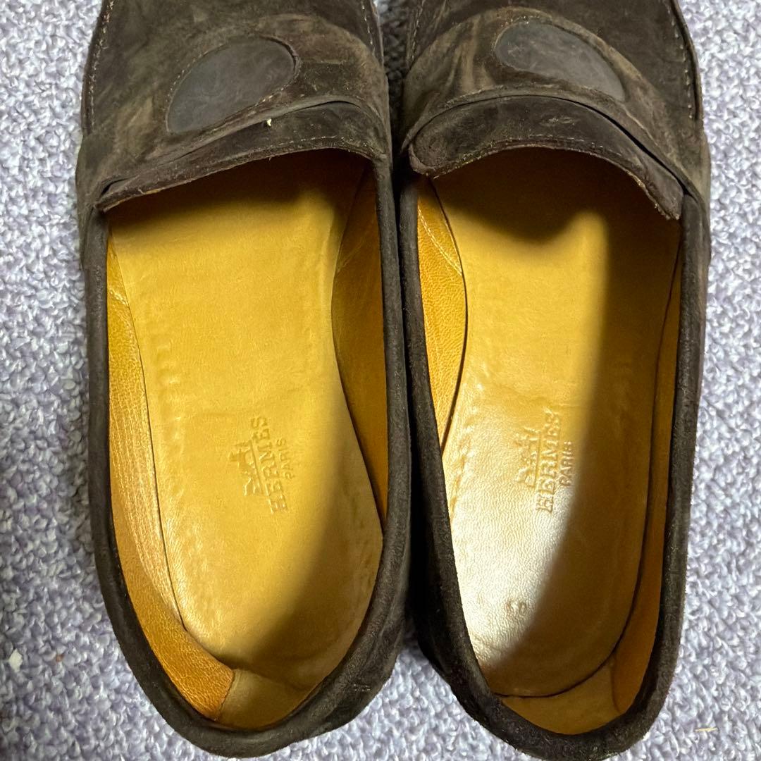 A*I様 HERMES ダークブラウン スエード ローファー超美品42