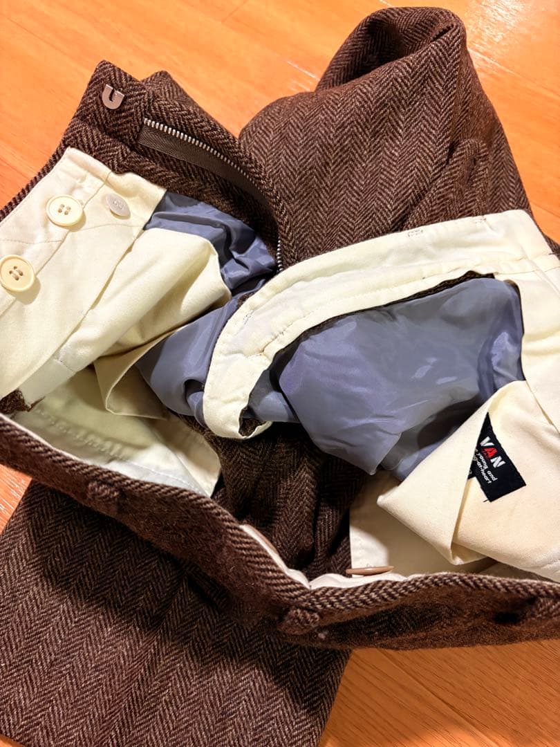 ヴァンジャケット　ウールツイード　ヘリンボーン　トラウザーズ　78