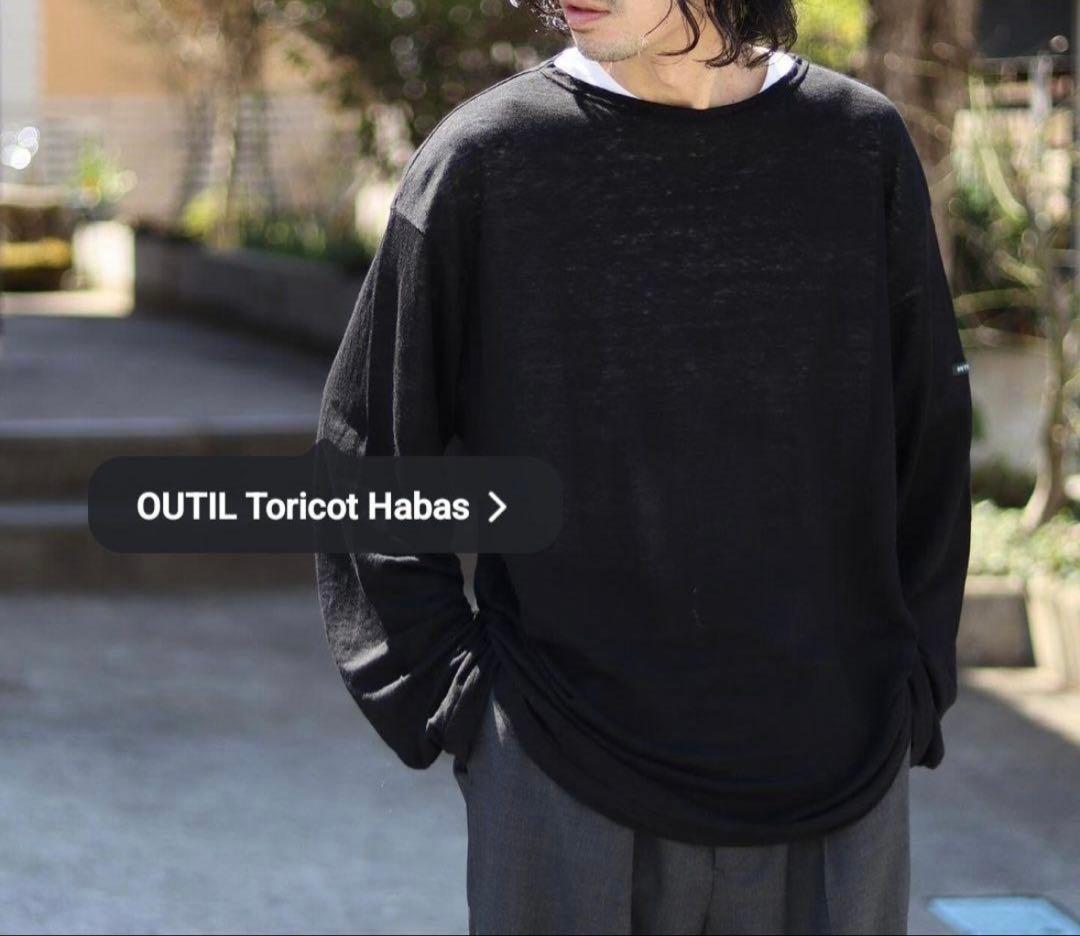 outil habas リネンバスクシャツ　サイズ1