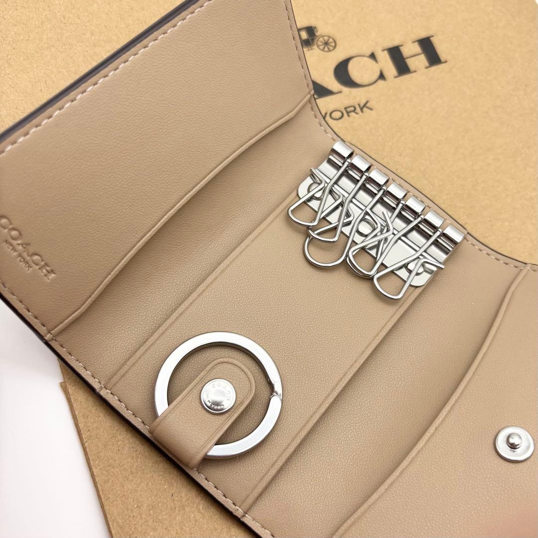【COACH☆新品】エッセンシャル 6 リング キー ケース！トープ！