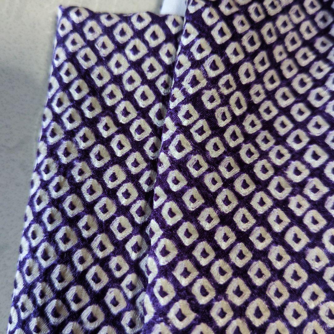 七五三３歳正絹総絞り手縫いの被布（紫色）中綿無し