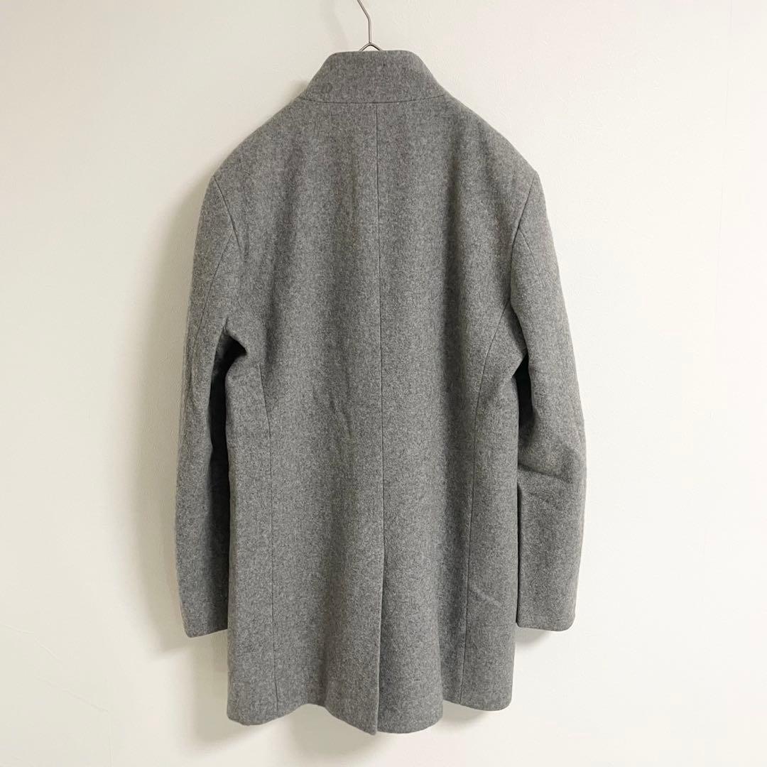 美品【Theory/セオリー】ウール スタンドカラーロングコート グレー 40