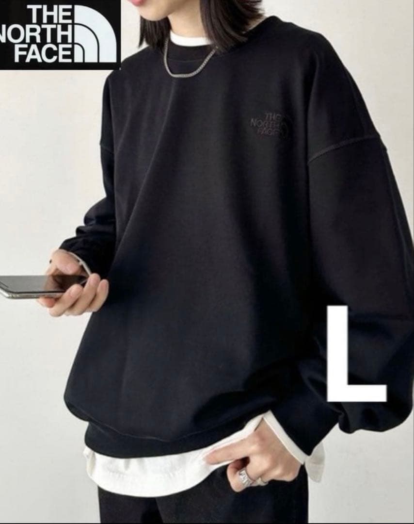 新品 NORTH FACE ルーズフィット スウェット L刺繍ロゴ MK594A