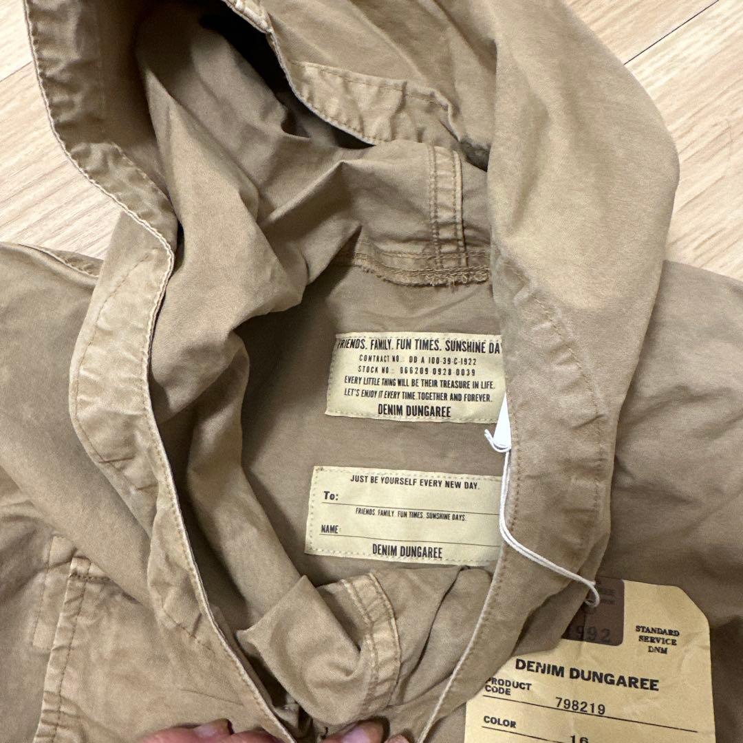 デニムダンガリー ベージュ ジャケット 130