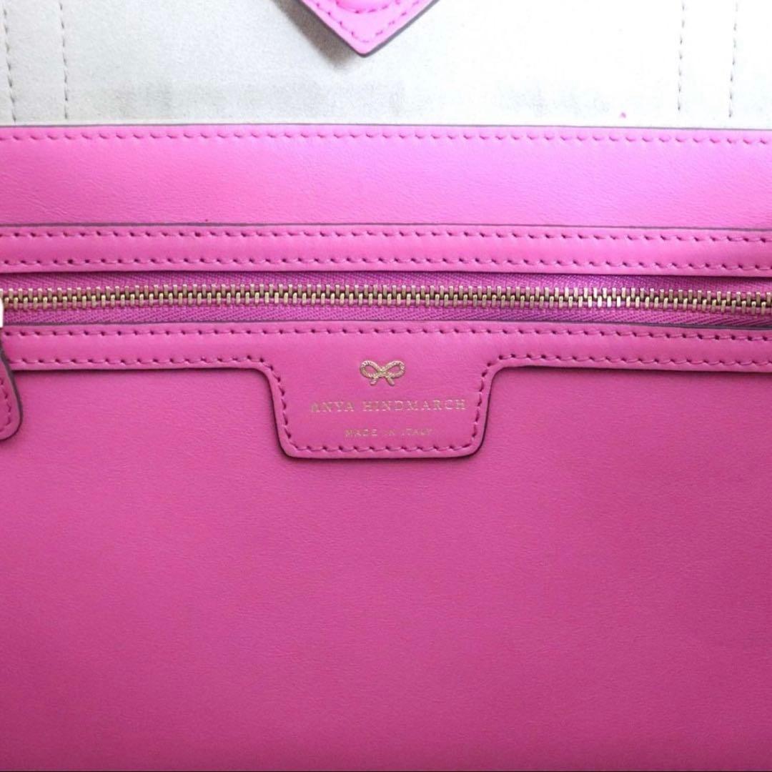 アニヤハインドマーチ イーブリー ショッパー ウインク トート バッグ ピンク