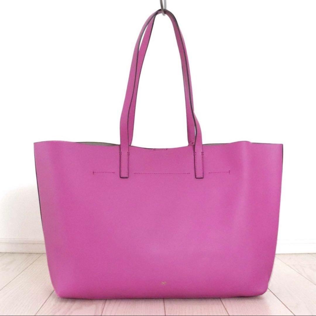 アニヤハインドマーチ イーブリー ショッパー ウインク トート バッグ ピンク