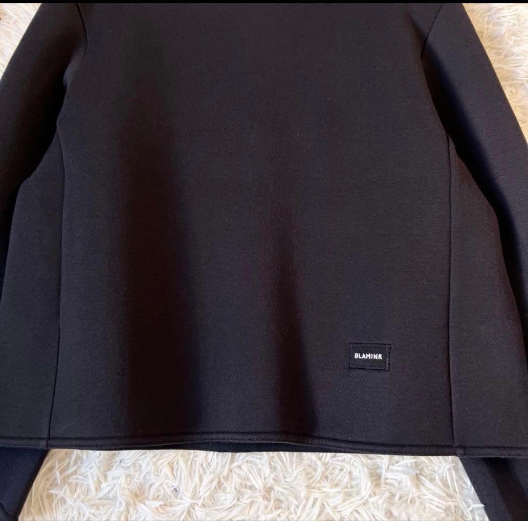 【美品❣️】BLAMINK ブラミンク ロゴ パッチ ブラック スウェット
