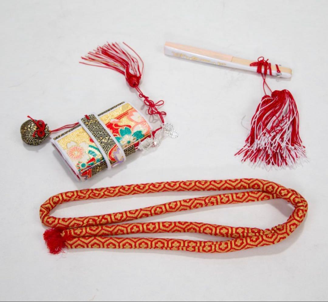 七五三　７歳振袖赤の疋田絞り紋様