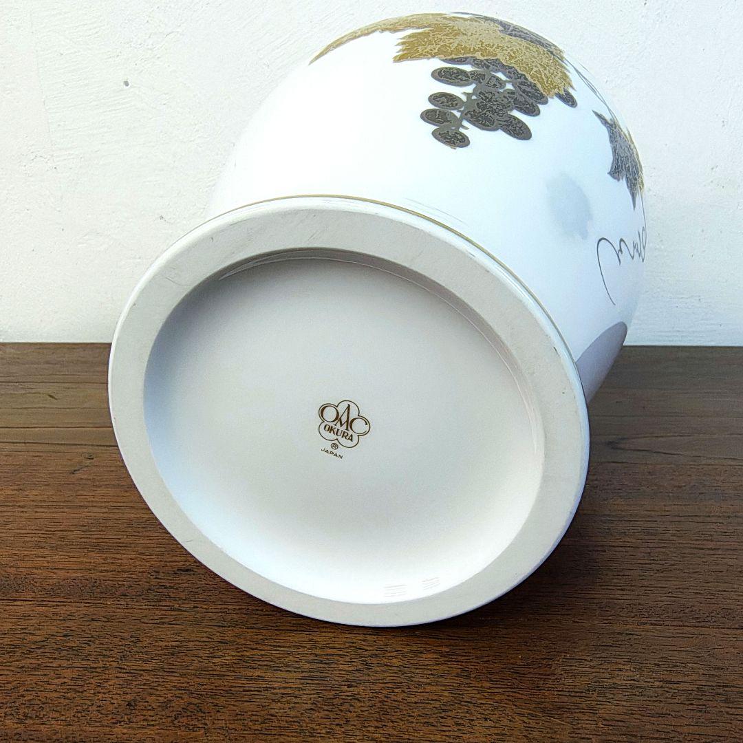 大倉陶園【金蝕ぶどう】花瓶 花器 36cm