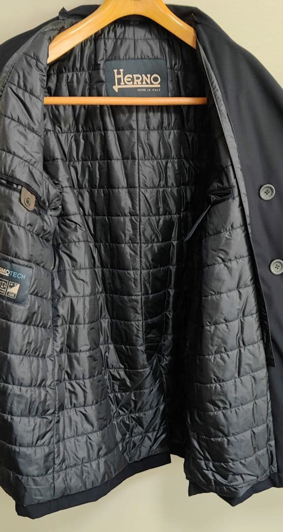 HERNO ヘルノ 中綿　ダブルコート ネイビー　ヘルノテック　XL