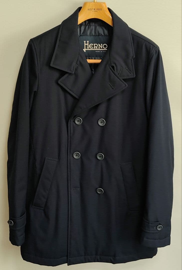 HERNO ヘルノ 中綿　ダブルコート ネイビー　ヘルノテック　XL