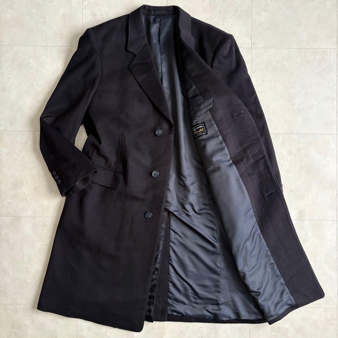 上質✨Oriental カシミヤチェスターロングコート 濃紺 メンズXL相当