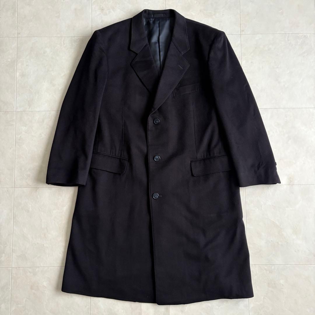 上質✨Oriental カシミヤチェスターロングコート 濃紺 メンズXL相当