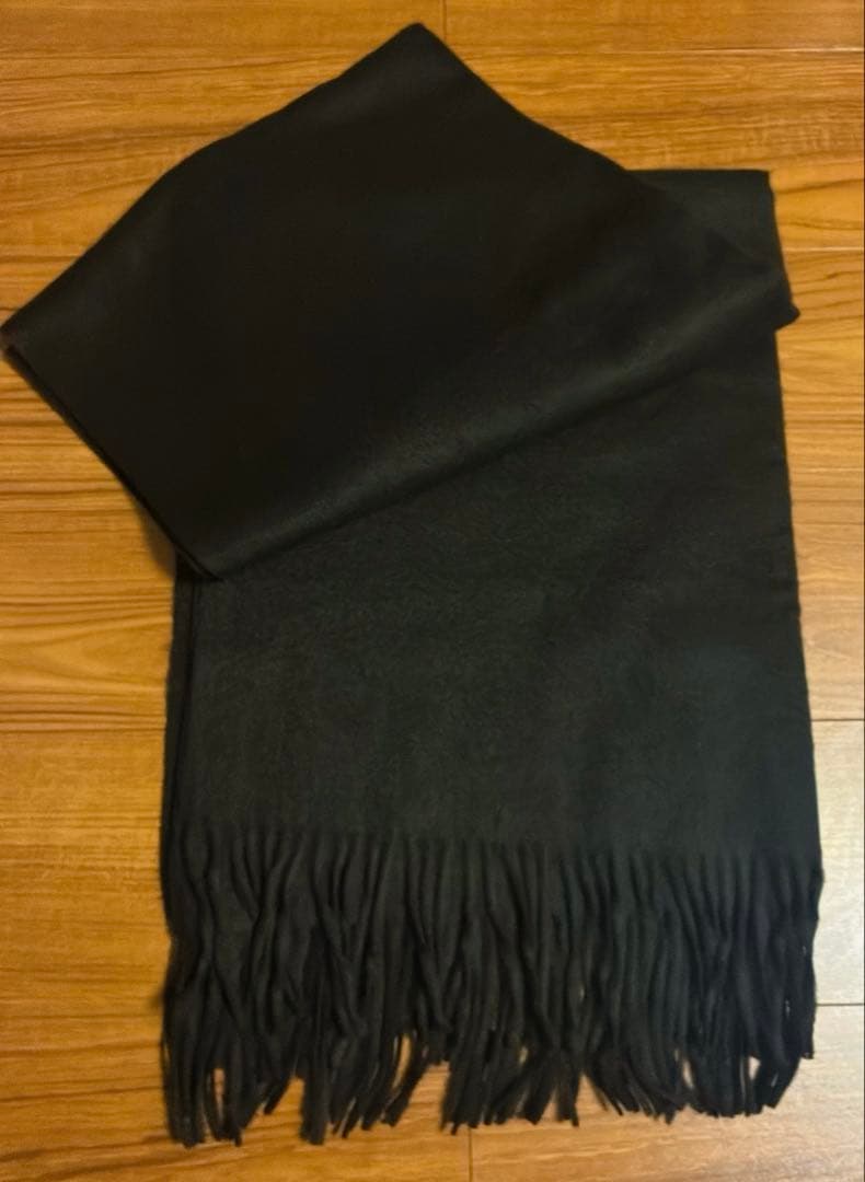 新品未使用★ジョンストンズ 大判 ストール カシミア100% ブラック