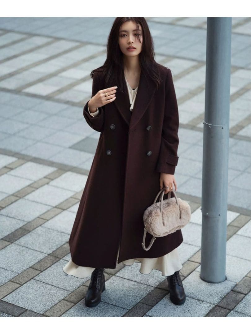 ビッグカラーダブルチェスターコート NATURAL BEAUTY BASIC