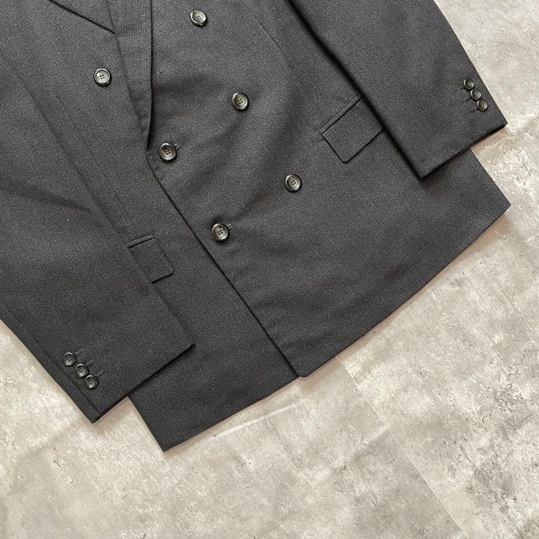 3点セット✨ ダブル スーツ セットアップ ダークグレー ピンズ 成人式 M