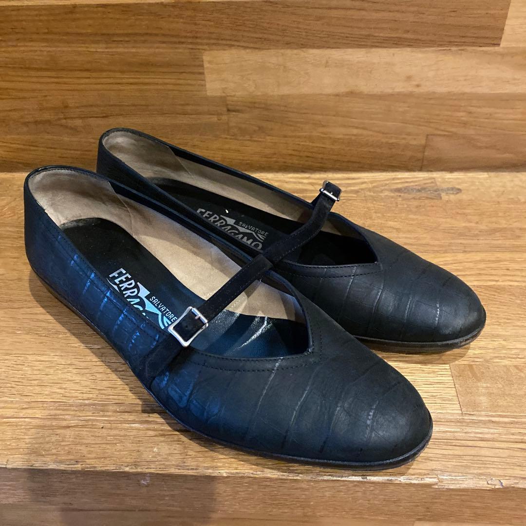 フェラガモ　6ハーフ　フラットシューズ
