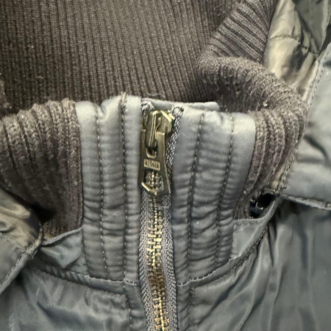 ALPHA アルファ フーデッド リブジャケット ネイビー