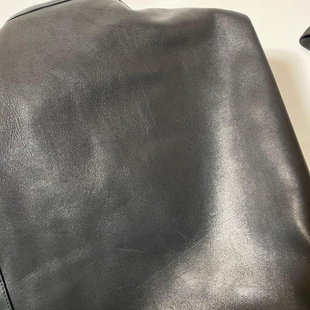 【良品】GUCCI グッチ　ショルダーバッグ　オールレザー　バンブー　ブラック