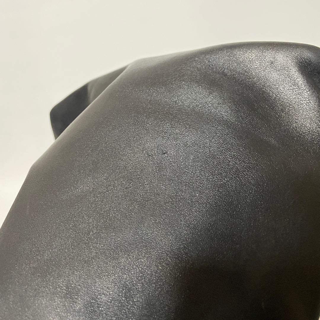 【良品】GUCCI グッチ　ショルダーバッグ　オールレザー　バンブー　ブラック