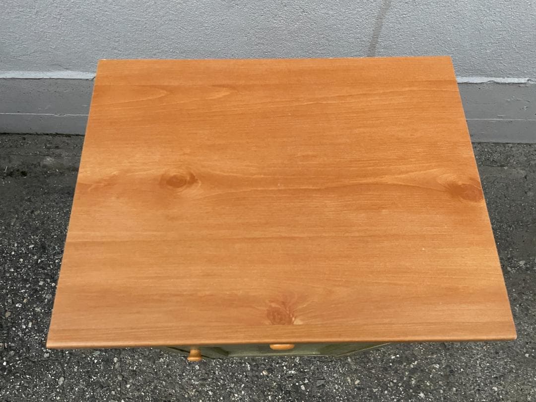 ★状態〇★ 北欧調 パステルグリーン ウッドチェスト 木製 引出 箪笥 タンス