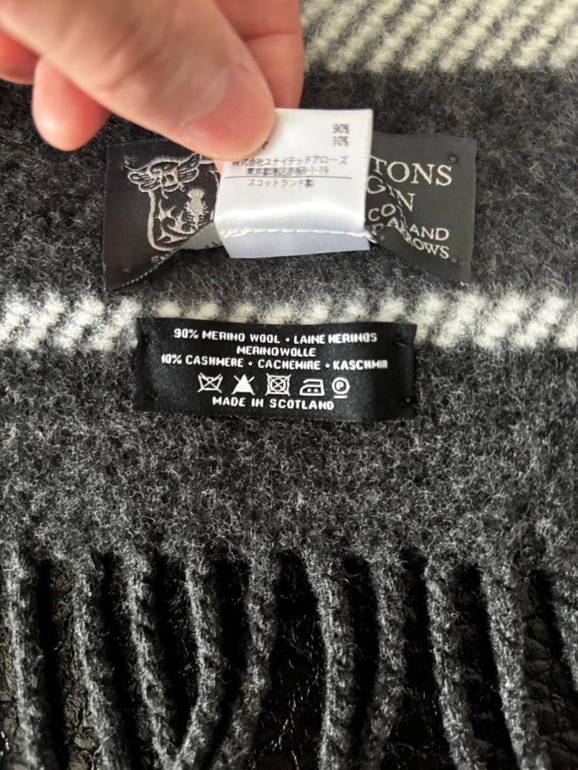 244ジョンストンズオブエルガン　大判マフラー　ユナイテッドアローズ