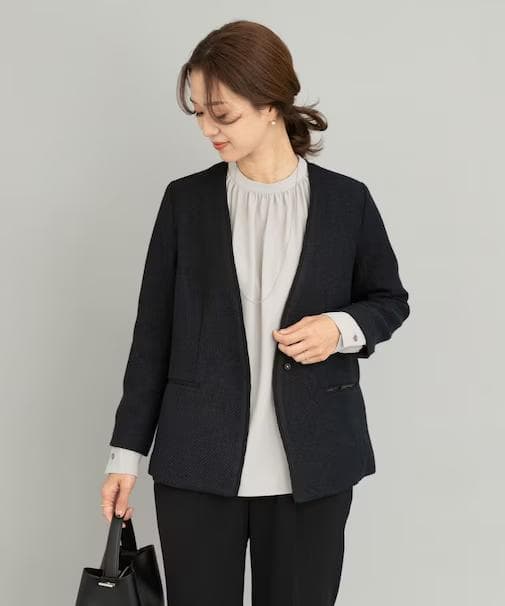 URBAN RESEARCH DOORS ツイードVネックロングジャケット