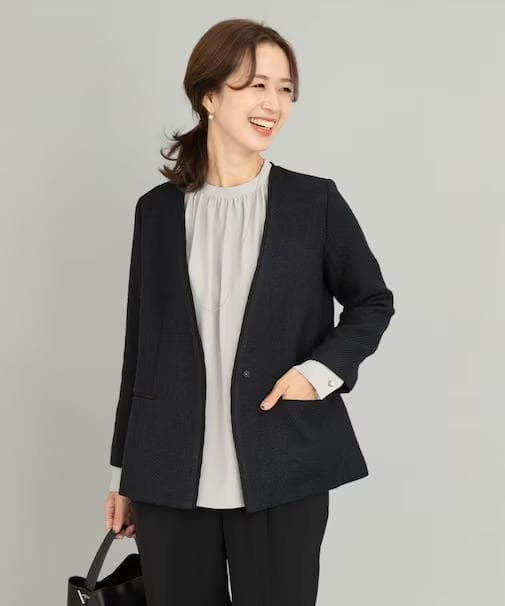 URBAN RESEARCH DOORS ツイードVネックロングジャケット