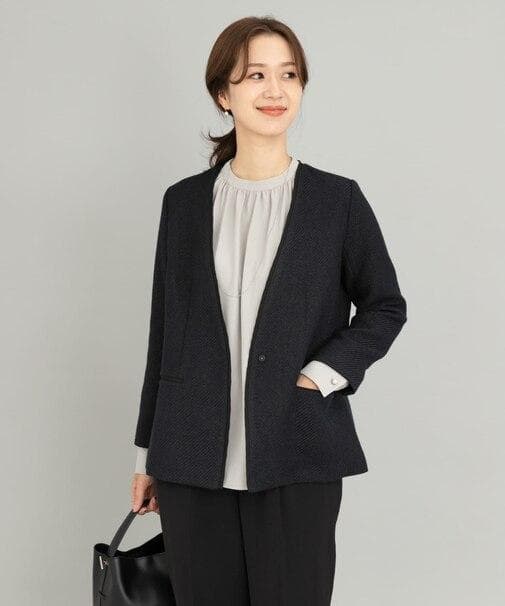 URBAN RESEARCH DOORS ツイードVネックロングジャケット