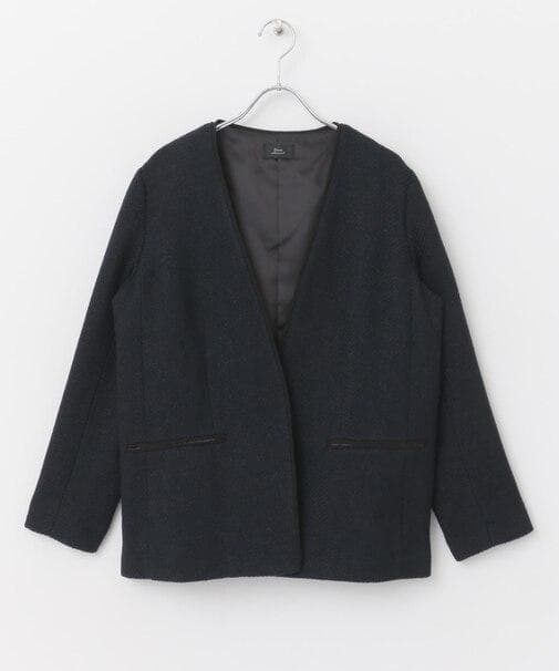 URBAN RESEARCH DOORS ツイードVネックロングジャケット