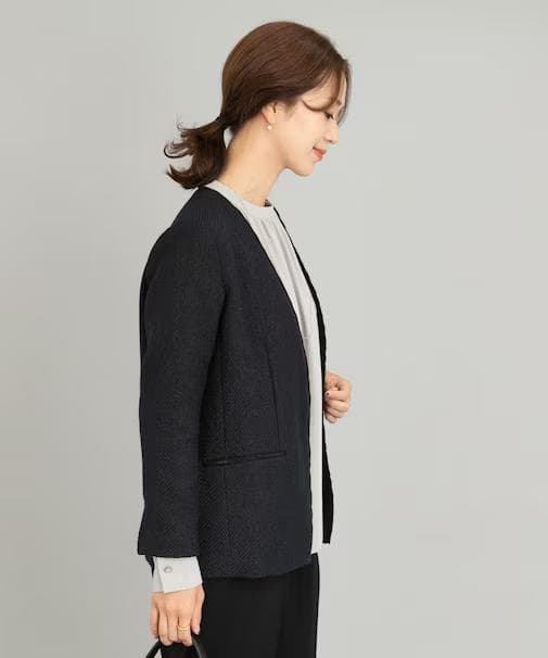 URBAN RESEARCH DOORS ツイードVネックロングジャケット