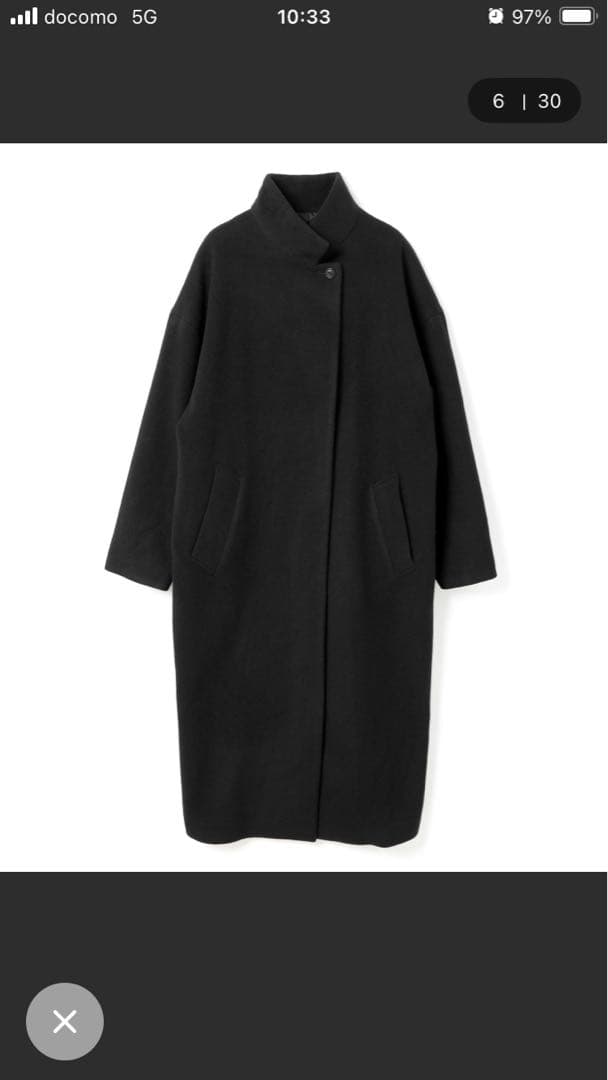 mizuiro ind ウールブレンドスタンドカラーコート　24AW