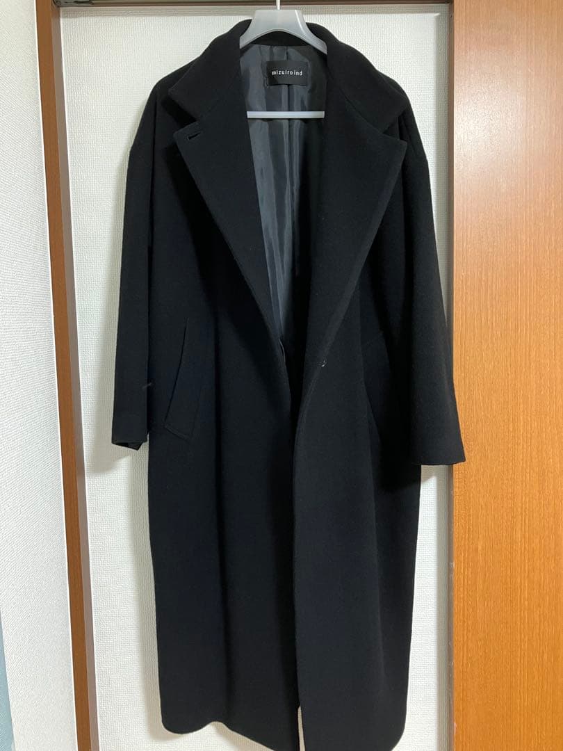mizuiro ind ウールブレンドスタンドカラーコート　24AW