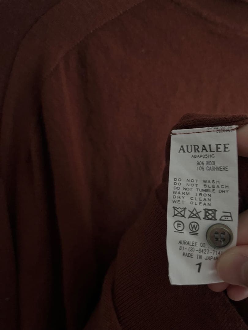 オーラリー AURALEE ウールカシミヤ ハイゲージニットポロ サイズ1